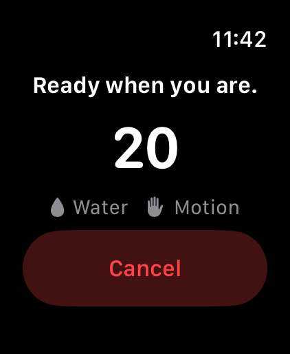 Apple Watch Ultra showing Worsh armed: Ready when you are.